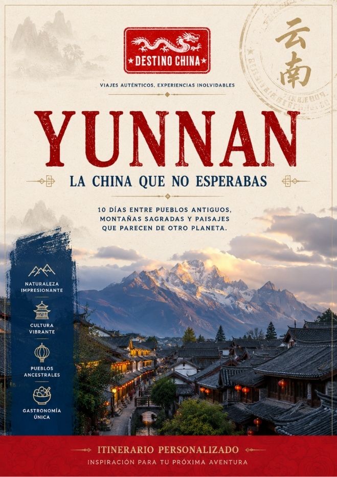 Poster intinerario Yunnan de la Agencia de viajes especializada en China